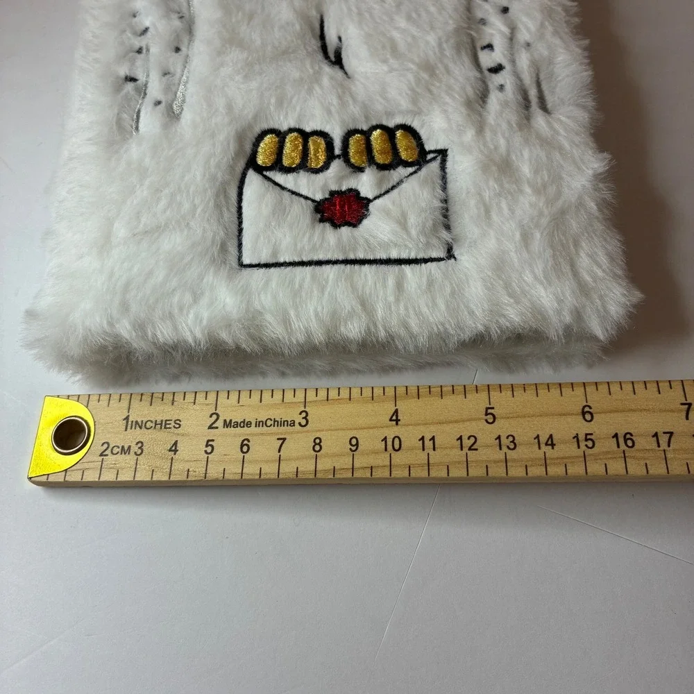 Harry Potter Hedwig Snowy Owl Faux Fur Journal Notebook Diary NEW Ribbon Whimsy